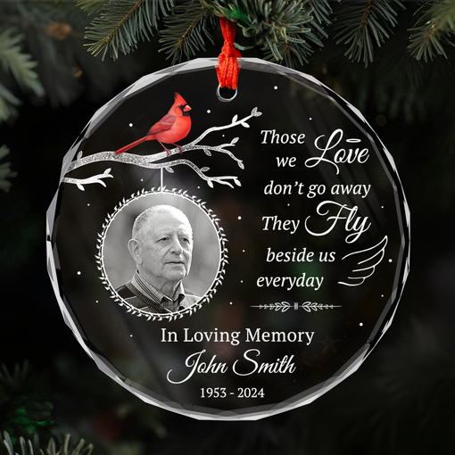 Personalized Human Memorial Ornament - Custom Glass Ornament, Bereavement Sympathy Gifts for Loss of Loved One, Remembrance of Loss Dad Mom