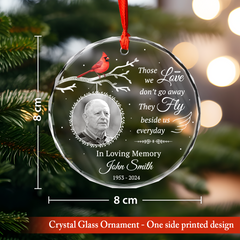Personalized Human Memorial Ornament - Custom Glass Ornament, Bereavement Sympathy Gifts for Loss of Loved One, Remembrance of Loss Dad Mom