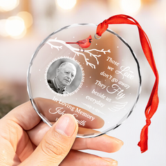 Personalized Human Memorial Ornament - Custom Glass Ornament, Bereavement Sympathy Gifts for Loss of Loved One, Remembrance of Loss Dad Mom