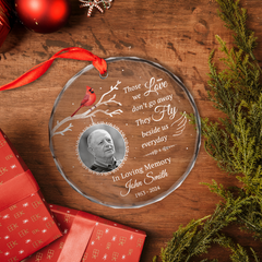 Personalized Human Memorial Ornament - Custom Glass Ornament, Bereavement Sympathy Gifts for Loss of Loved One, Remembrance of Loss Dad Mom