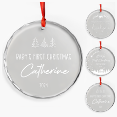Personalized Baby's First Christmas Ornament - Newborn Glass Ornament, New Parents Gifts, Christmas Hanging Decoration