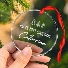 Personalized Baby's First Christmas Ornament - Newborn Glass Ornament, New Parents Gifts, Christmas Hanging Decoration