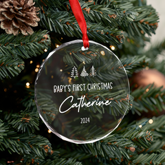 Personalized Baby's First Christmas Ornament - Newborn Glass Ornament, New Parents Gifts, Christmas Hanging Decoration