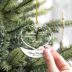 Personalized Memorial Ornaments Goodbyes are Not Forever Acrylic Ornament Christmas Sympathy Remembrance Keepsake Xmas Tree Decorations Gifts