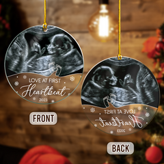 Personalized Bumps First Christmas Acrylic Ornaments Sonogram Ultrasound Picture Photo Pregnancy Announcement Ornament Keepsake Gifts for New Grandparents Expecting Parents