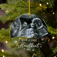 Personalized Bumps First Christmas Acrylic Ornaments Sonogram Ultrasound Picture Photo Pregnancy Announcement Ornament Keepsake Gifts for New Grandparents Expecting Parents