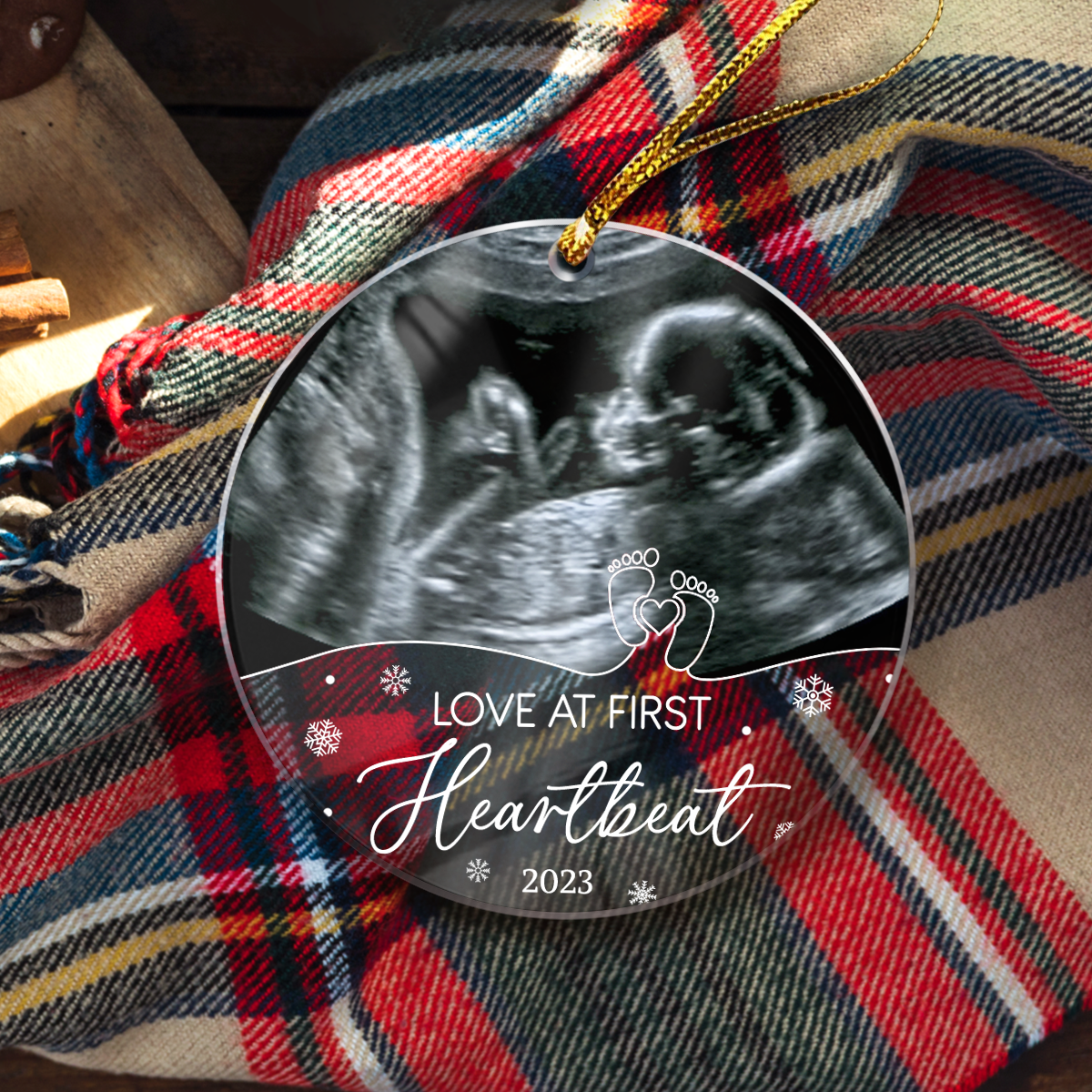 Personalized Bumps First Christmas Acrylic Ornaments Sonogram Ultrasound Picture Photo Pregnancy Announcement Ornament Keepsake Gifts for New Grandparents Expecting Parents
