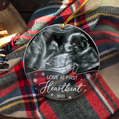 Personalized Bumps First Christmas Acrylic Ornaments Sonogram Ultrasound Picture Photo Pregnancy Announcement Ornament Keepsake Gifts for New Grandparents Expecting Parents