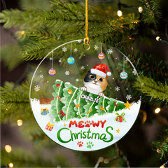 Personalized Cat Ornament Meowy Christmas Christmas Acrylic Ornaments Xmas Tree Decorations Keepsake Gifts