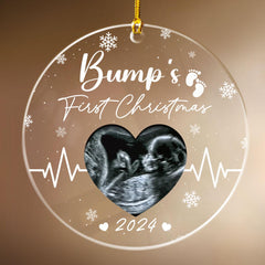 Personalized Bumps First Christmas Ornaments Sonogram Ultrasound Pregnancy Announcement Acrylic Ornament Gift