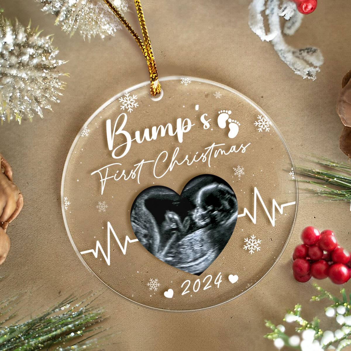 Personalized Bumps First Christmas Ornaments Sonogram Ultrasound Pregnancy Announcement Acrylic Ornament Gift