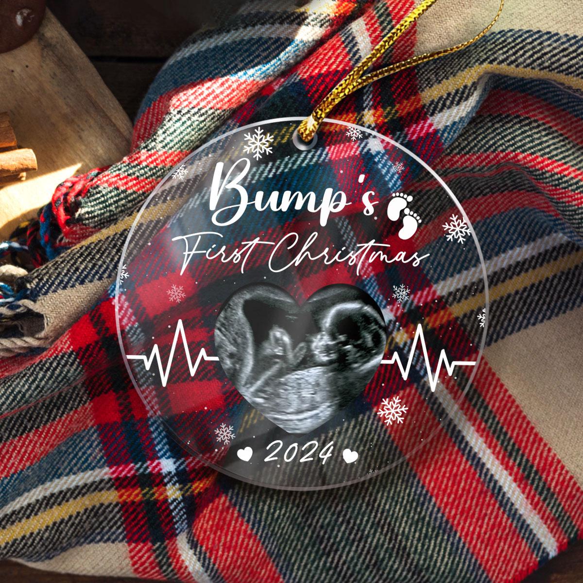 Personalized Bumps First Christmas Ornaments Sonogram Ultrasound Pregnancy Announcement Acrylic Ornament Gift