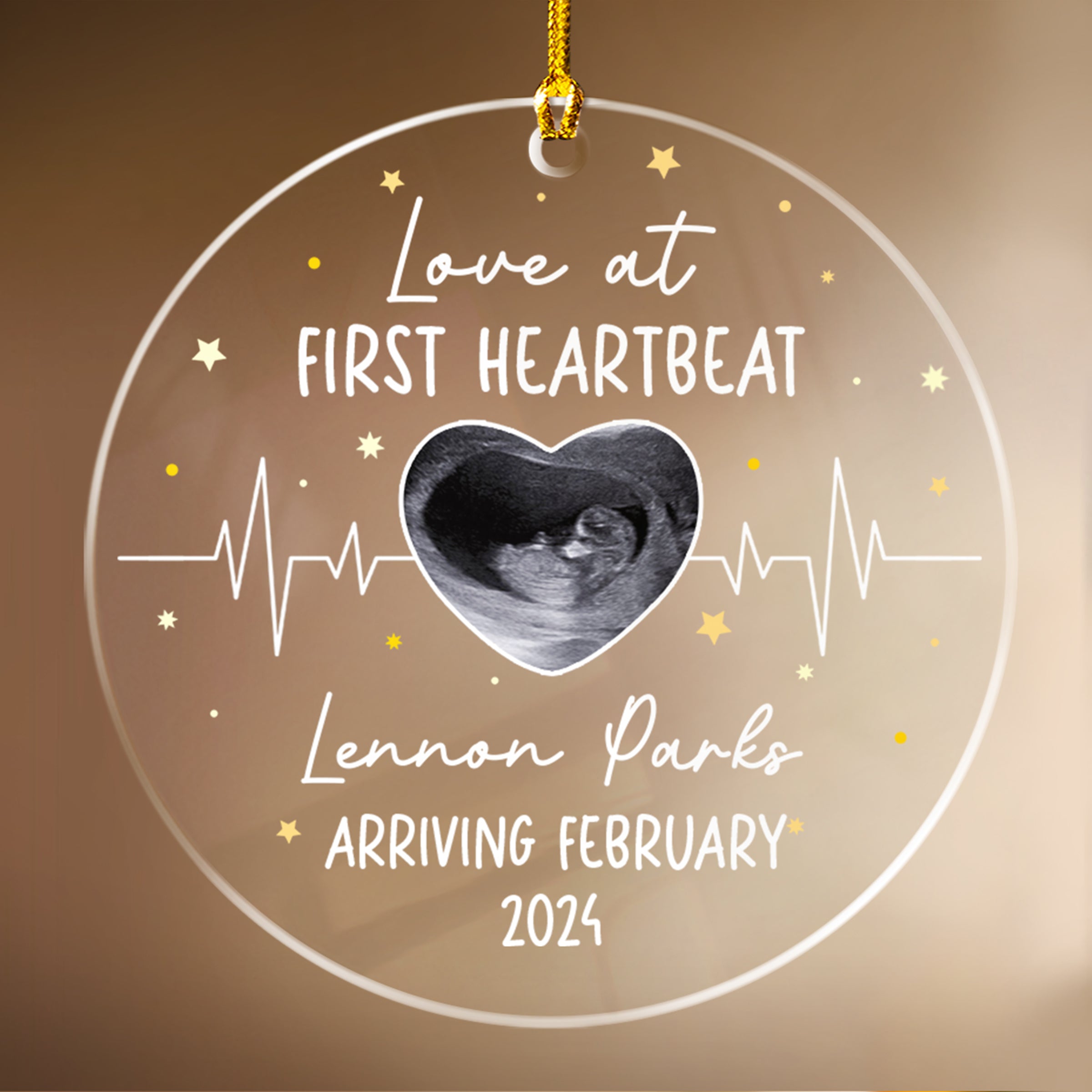 Personalized Bumps First Christmas Ornaments with Sonogram Ultrasound Photo Picture Pregnancy Announcement Acrylic Ornament Gifts for Expecting Parents Grandparents