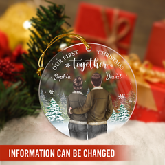 Personalized First Christmas Together Ornament Couple Christmas Acrylic Ornaments Keepsake Gifts for Couples Boyfriend Girlfriend Hanging Xmas Tree Decorations