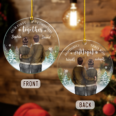 Personalized First Christmas Together Ornament Couple Christmas Acrylic Ornaments Keepsake Gifts for Couples Boyfriend Girlfriend Hanging Xmas Tree Decorations
