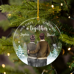 Personalized First Christmas Together Ornament Couple Christmas Acrylic Ornaments Keepsake Gifts for Couples Boyfriend Girlfriend Hanging Xmas Tree Decorations