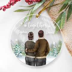 Personalized First Christmas Together Ornament Couple Christmas Acrylic Ornaments Keepsake Gifts for Couples Boyfriend Girlfriend Hanging Xmas Tree Decorations