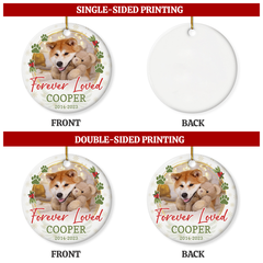 Custom Pet Memorial Ornament with Dog Cat Photo Picture - Ceramic Christmas Ornaments Keepsake Sympathy Remembrance Gifts for Loss of Dogs Cats Pets