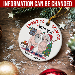 Personalized Funny Couple Ornament Christmas Ceramic Ornament Wedding Married Keepsake Gift for Couples Husband Wife Mr Mrs Hanging Xmas Tree Decor