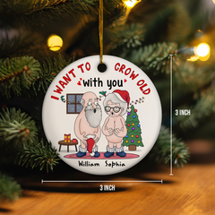 Personalized Funny Couple Ornament Christmas Ceramic Ornament Wedding Married Keepsake Gift for Couples Husband Wife Mr Mrs Hanging Xmas Tree Decor