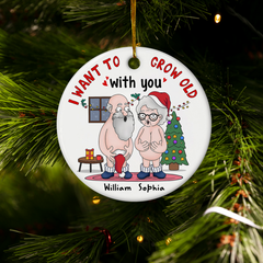 Personalized Funny Couple Ornament Christmas Ceramic Ornament Wedding Married Keepsake Gift for Couples Husband Wife Mr Mrs Hanging Xmas Tree Decor