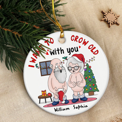 Personalized Funny Couple Ornament Christmas Ceramic Ornament Wedding Married Keepsake Gift for Couples Husband Wife Mr Mrs Hanging Xmas Tree Decor