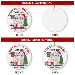 Personalized Funny Couple Ornament Christmas Ceramic Ornament Wedding Married Keepsake Gift for Couples Husband Wife Mr Mrs Hanging Xmas Tree Decor