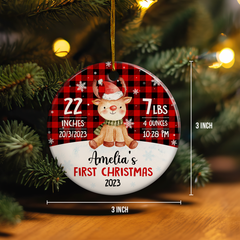 Personalized Baby's First Christmas Ornament with Photo Picture Babys 1st Christmas Double Sided Ceramic Ornaments Keepsake Xmas Tree Decorations