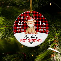 Personalized Baby's First Christmas Ornament with Photo Picture Babys 1st Christmas Double Sided Ceramic Ornaments Keepsake Xmas Tree Decorations