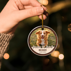 Personalized Pet Memorial Ornaments - If Love Could Have Saved You Christmas Double Sided Ceramic Ornament with Photo Picture - Sympathy Remembrance Keepsake Gifts for Loss of Dogs Cats Pets