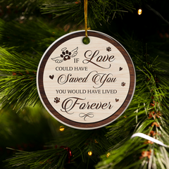 Personalized Pet Memorial Ornaments - If Love Could Have Saved You Christmas Double Sided Ceramic Ornament with Photo Picture - Sympathy Remembrance Keepsake Gifts for Loss of Dogs Cats Pets