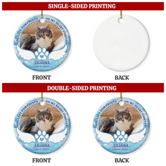 Personalized Pet Memorial Ornament - You Left Paw Prints On My Heart Christmas Ceramic Ornaments with Photo Picture - Sympathy Remembrance Keepsake Gift for Loss of Cat Dog Pets