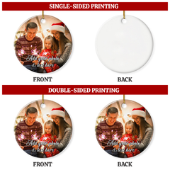 Personalized Christmas Ornament with Photo Picture Custom Ceramic Ornaments for Christmas Tree Create Your Own Ornament Keepsake Gifts Xmas Home Decorations