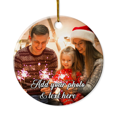 Personalized Christmas Ornament with Photo Picture Custom Ceramic Ornaments for Christmas Tree Create Your Own Ornament Keepsake Gifts Xmas Home Decorations