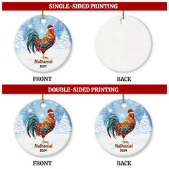 Personalized Chicken Ornament Custom Name Christmas Chickens Ceramic Ornaments Hanging Christmas Tree Decoration Keepsake Gifts
