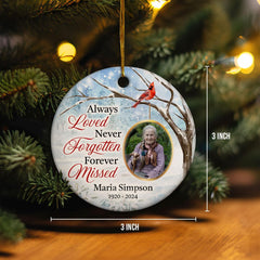 Personalized Memorial Ornaments Custom Photo Picture Always Loved Ceramic Ornament Christmas Sympathy Remembrance Keepsake Lost Loved One Gifts Xmas Tree Decorations