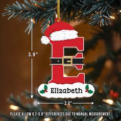Personalized Christmas Ornament - Custom Intial with Name Shaped Wooden Ornament, Monogram Alphabet Christmas Hanging Decor Keepsake Gift for Women Men Friends Family