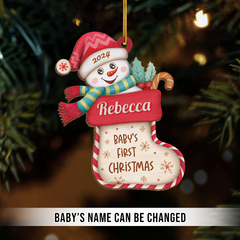 Personalized Baby's First Christmas Ornament - Custom Baby Name Wooden Ornament, Boy Girl Collectible Keepsake, Gift for New Mom, Parents, Newborn Baby Boys Girls