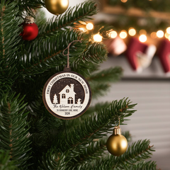 Personalized New Home Christmas Ornament - 2 Layered Wooden Design, House Warming Gifts, Christmas Hanging Decor