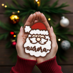 Personalized Christmas Ornament - Custom Name, 2 Layered Wooden Design, Christmas Hanging Decor Keepsake Gifts for Boys Girls Women