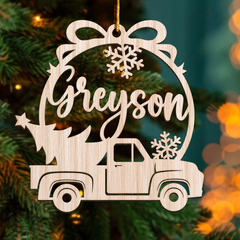 Personalized Christmas Ornament - Customized Name Cut-out Wooden Ornament, Christmas Decoration Gift for Family Men Women Friends Boy Girl Couple