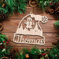 Personalized Christmas Ornament - Customized Name Cut-out Wooden Ornament, Christmas Decoration Gift for Family Men Women Friends Boy Girl Couple