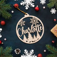 Personalized Christmas Ornament - Customized Name Cut-out Wooden Ornament, Christmas Decoration Gift for Family Men Women Friends Boy Girl Couple