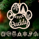 Personalized Dogs Christmas Ornament - Customized Dog Name Cut-out Wooden Ornament, Custom Dogs Name Ornaments, Gift Idea for Dog Lovers Pet Owners
