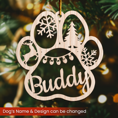 Personalized Dogs Christmas Ornament - Customized Dog Name Cut-out Wooden Ornament, Custom Dogs Name Ornaments, Gift Idea for Dog Lovers Pet Owners