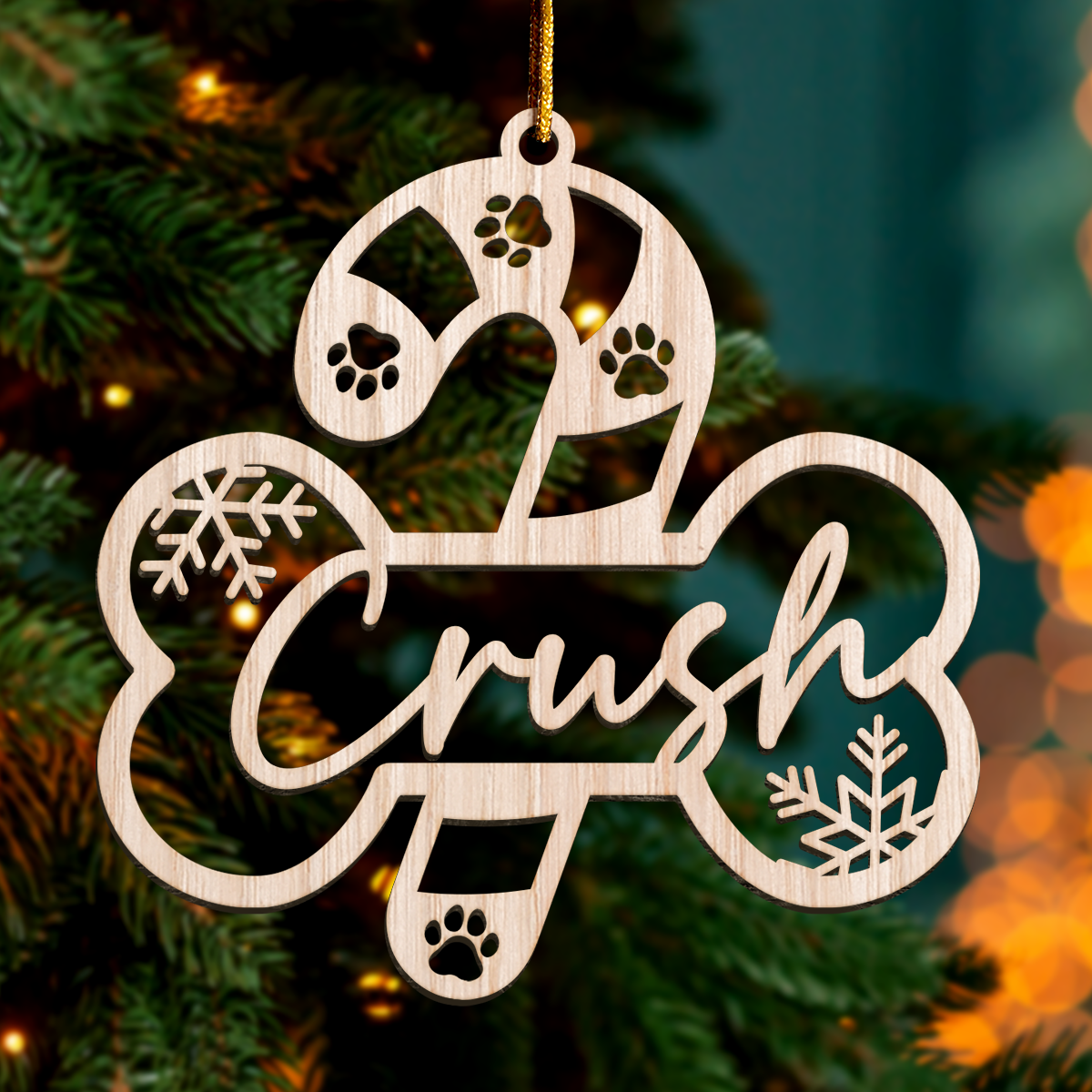 Personalized Dogs Christmas Ornament - Customized Dog Name Cut-out Wooden Ornament, Custom Dogs Name Ornaments, Gift Idea for Dog Lovers Pet Owners