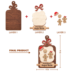 Personalized Grandma Ornament - Custom 3 Layered Wooden Ornament, Grandkids Keepsake, Christmas Gifts for Grandmother Nana Gigi Mimi, Grandma's Perfect Batch