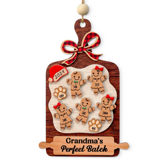 Personalized Grandma Ornament - Custom 3 Layered Wooden Ornament, Grandkids Keepsake, Christmas Gifts for Grandmother Nana Gigi Mimi, Grandma's Perfect Batch