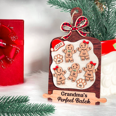 Personalized Grandma Ornament - Custom 3 Layered Wooden Ornament, Grandkids Keepsake, Christmas Gifts for Grandmother Nana Gigi Mimi, Grandma's Perfect Batch