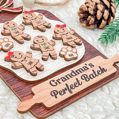 Personalized Grandma Ornament - Custom 3 Layered Wooden Ornament, Grandkids Keepsake, Christmas Gifts for Grandmother Nana Gigi Mimi, Grandma's Perfect Batch